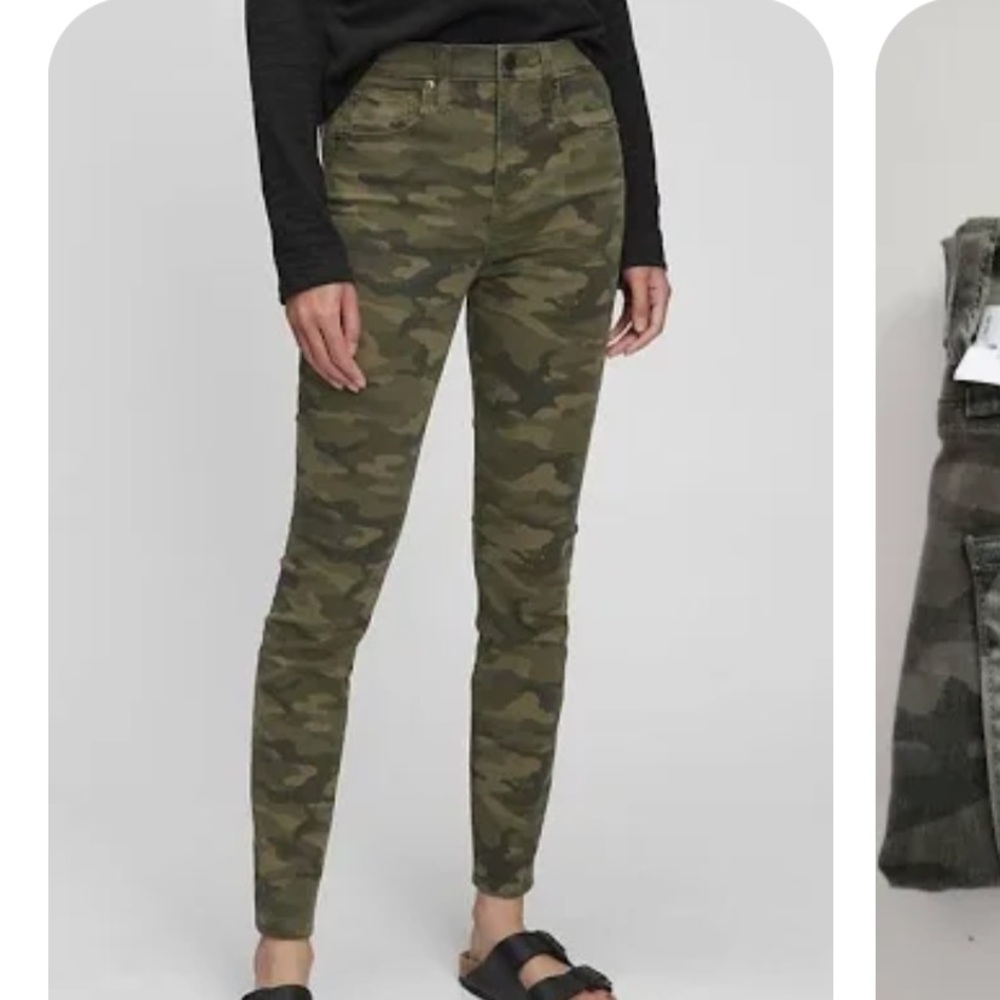 Army print denim from gap and throw in T-shirt
